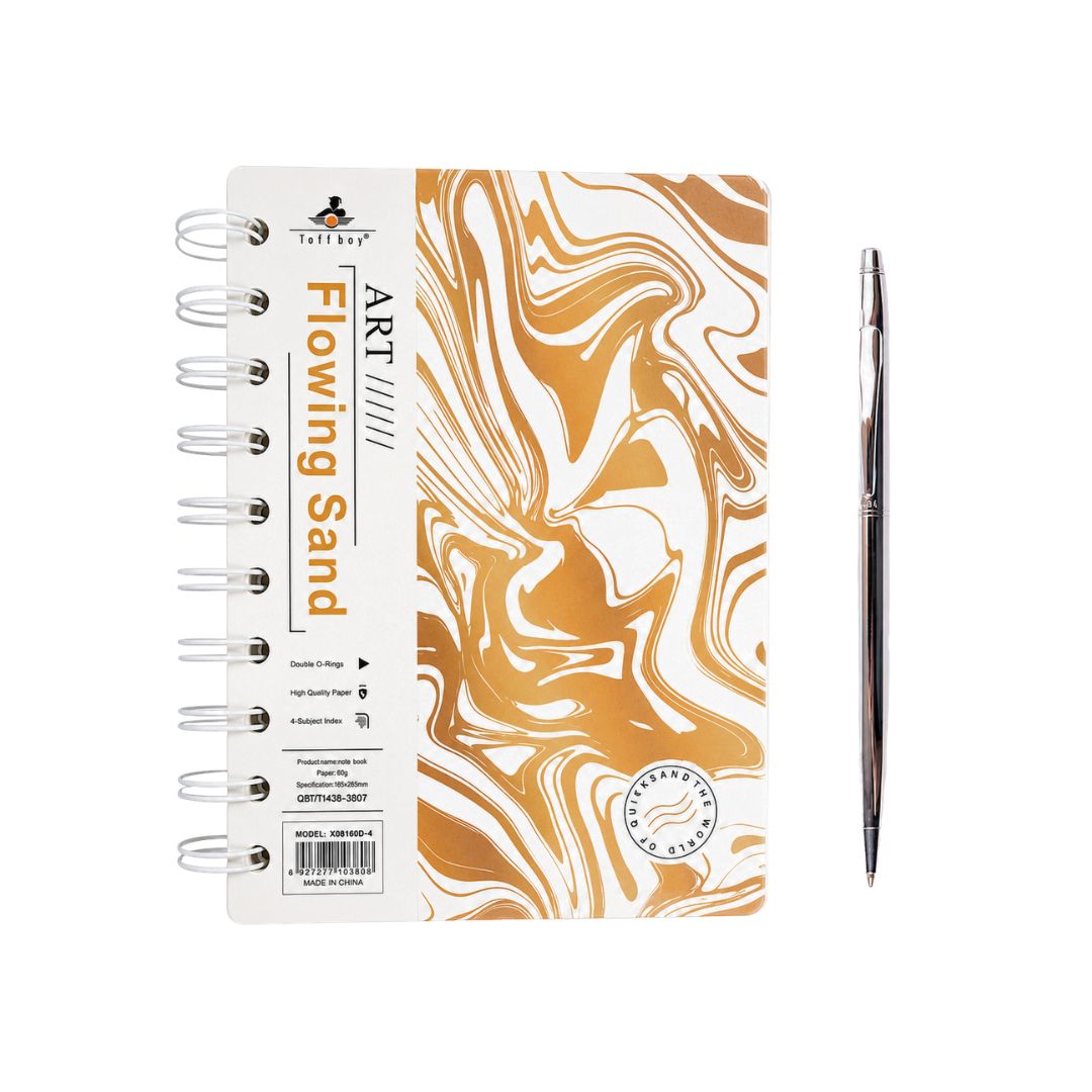 Gold Notebook Sand Gold Notebook (A6) & Pen - Image 1