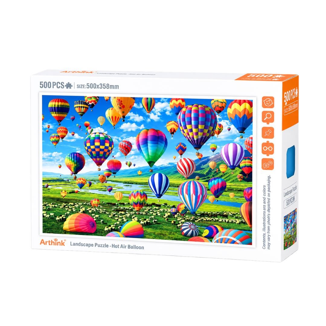 Landscape Puzzle_ Hot Air Balloon Landscape Puzzle: Hot Air Balloon - Image 1