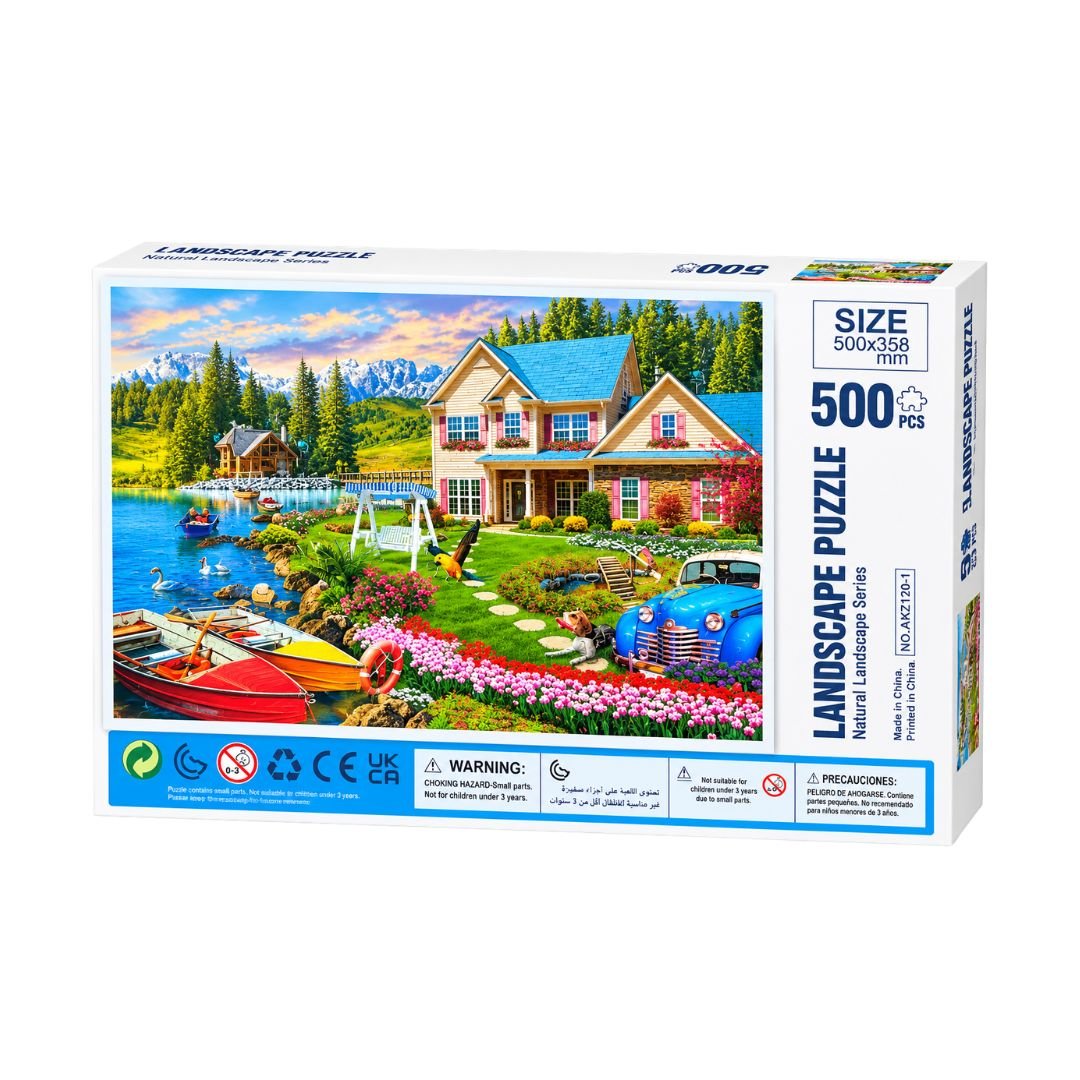 Landscape Puzzle_ Scenic Cottage Landscape Puzzle: Scenic Cottage - Image 1